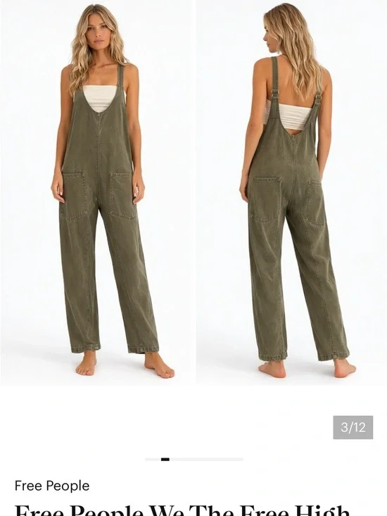 We The Free Olive Green Utility Overalls - Picture 3 of 10